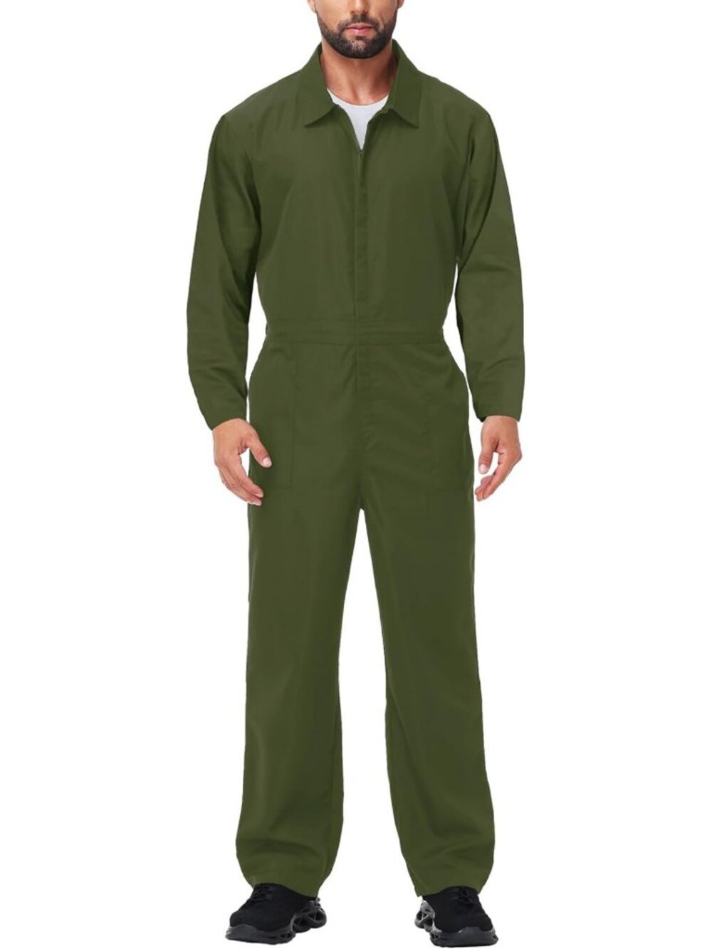 Men's Halloween Long Sleeve Zipper Jumpsuit | Mechanic Work Costume Coveralls